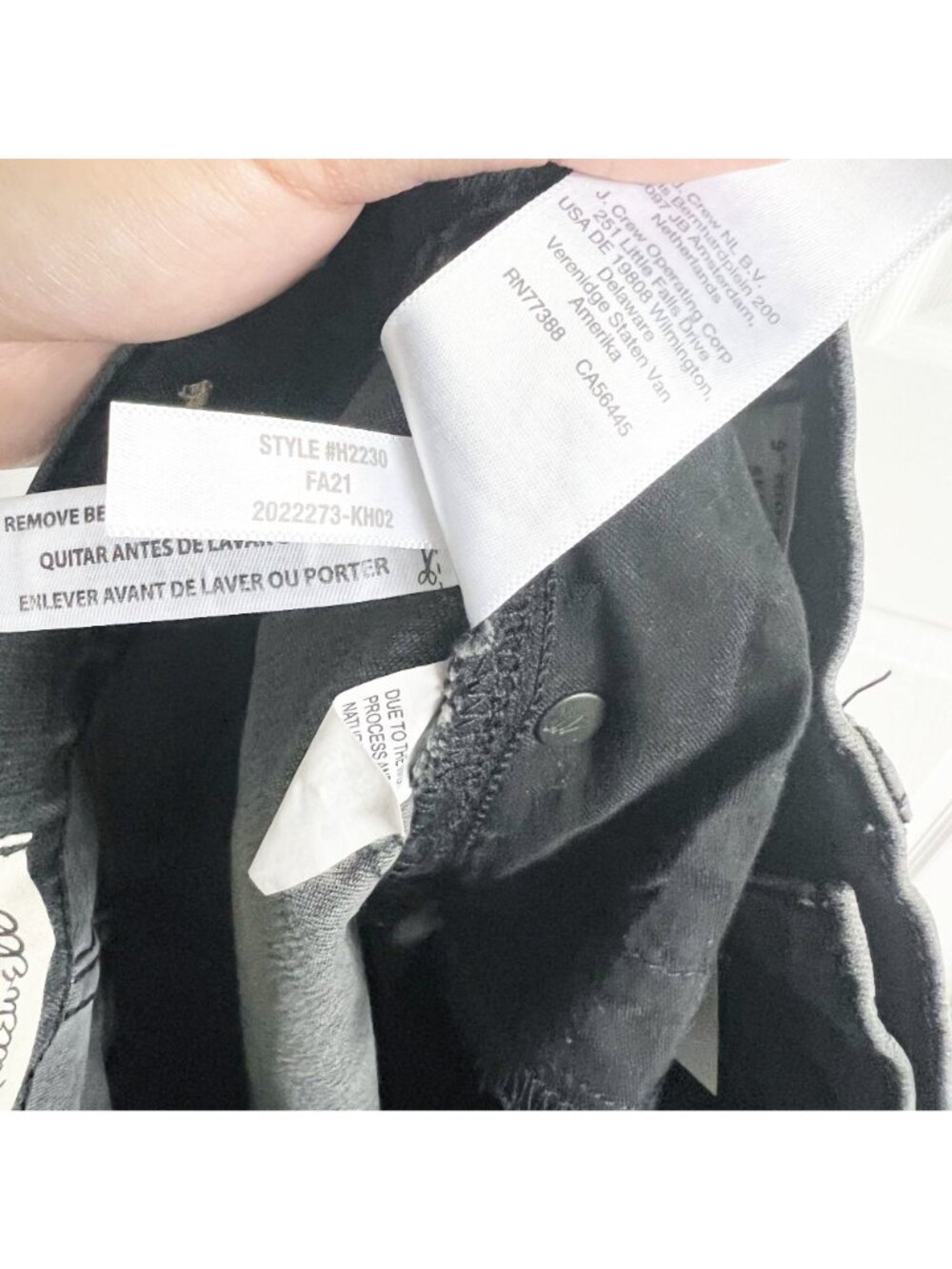 Madewell Black Sea Denim Distressed Mid-Rise Skinny Jeans Women's Size 25 - Picture 10 of 10